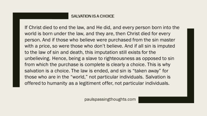 Salvation is a Choice
